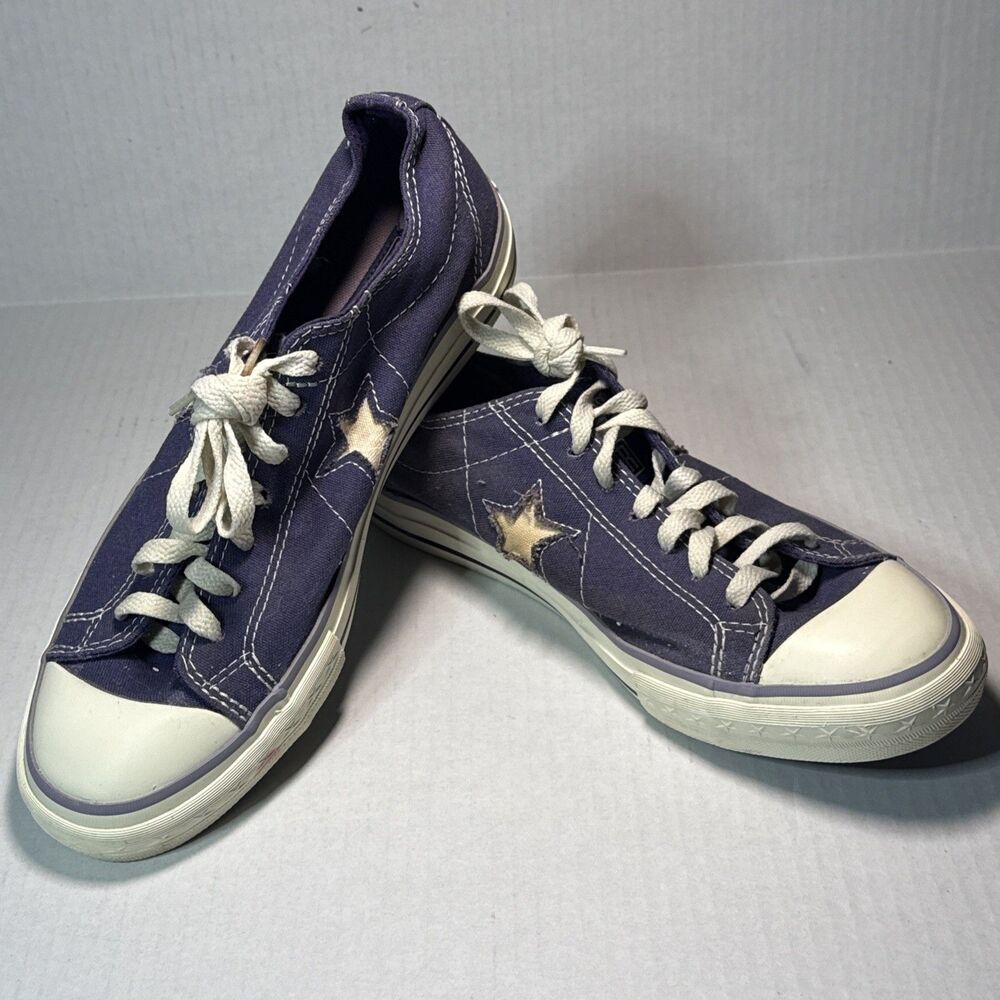 Womens Converse One Star Low Top Canvas Sneakers Faded lavender slip on Sz 9.5